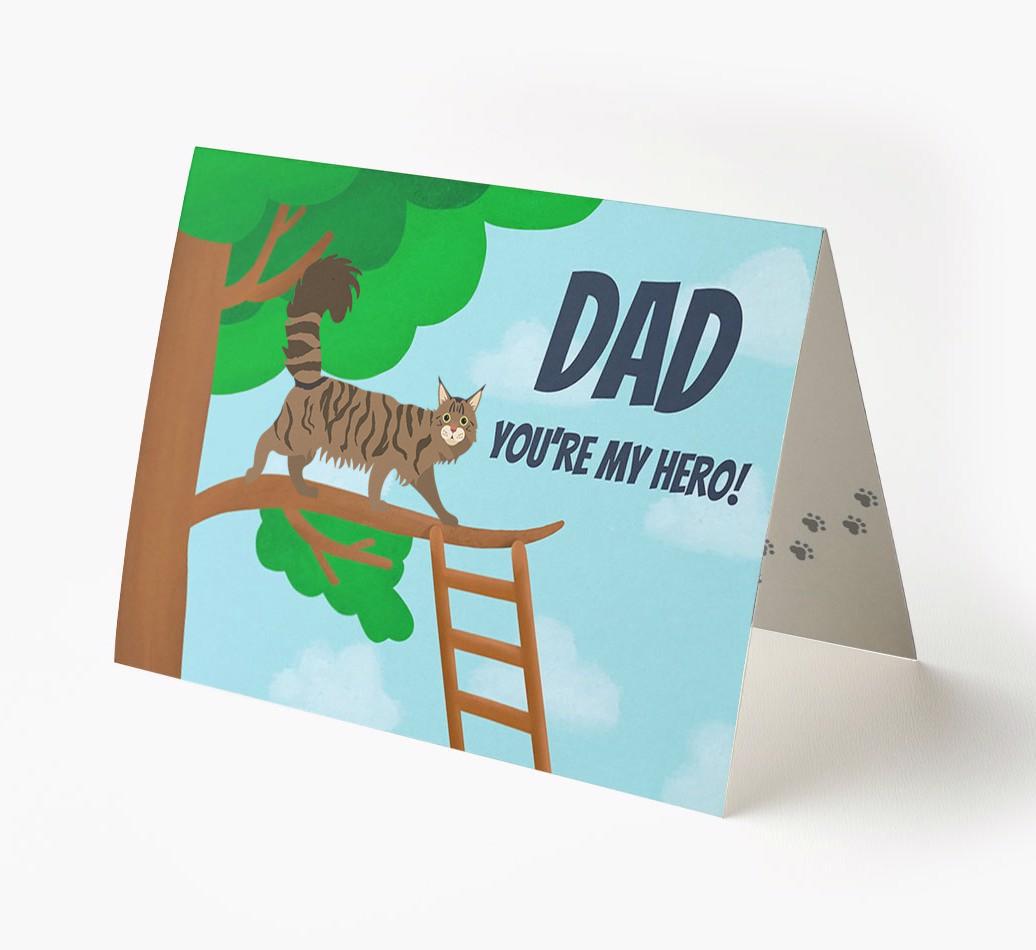 Dad, You're My Hero: Personalised {breedCommonName} Card