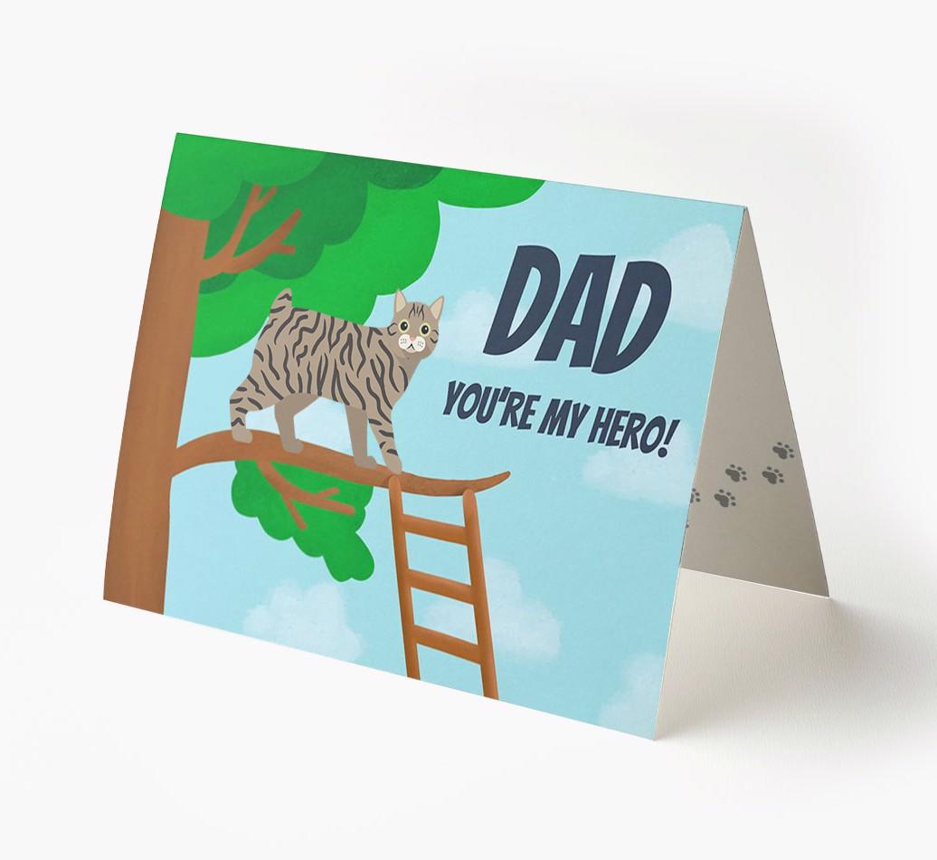 Dad, You're My Hero: Personalised {breedCommonName} Card