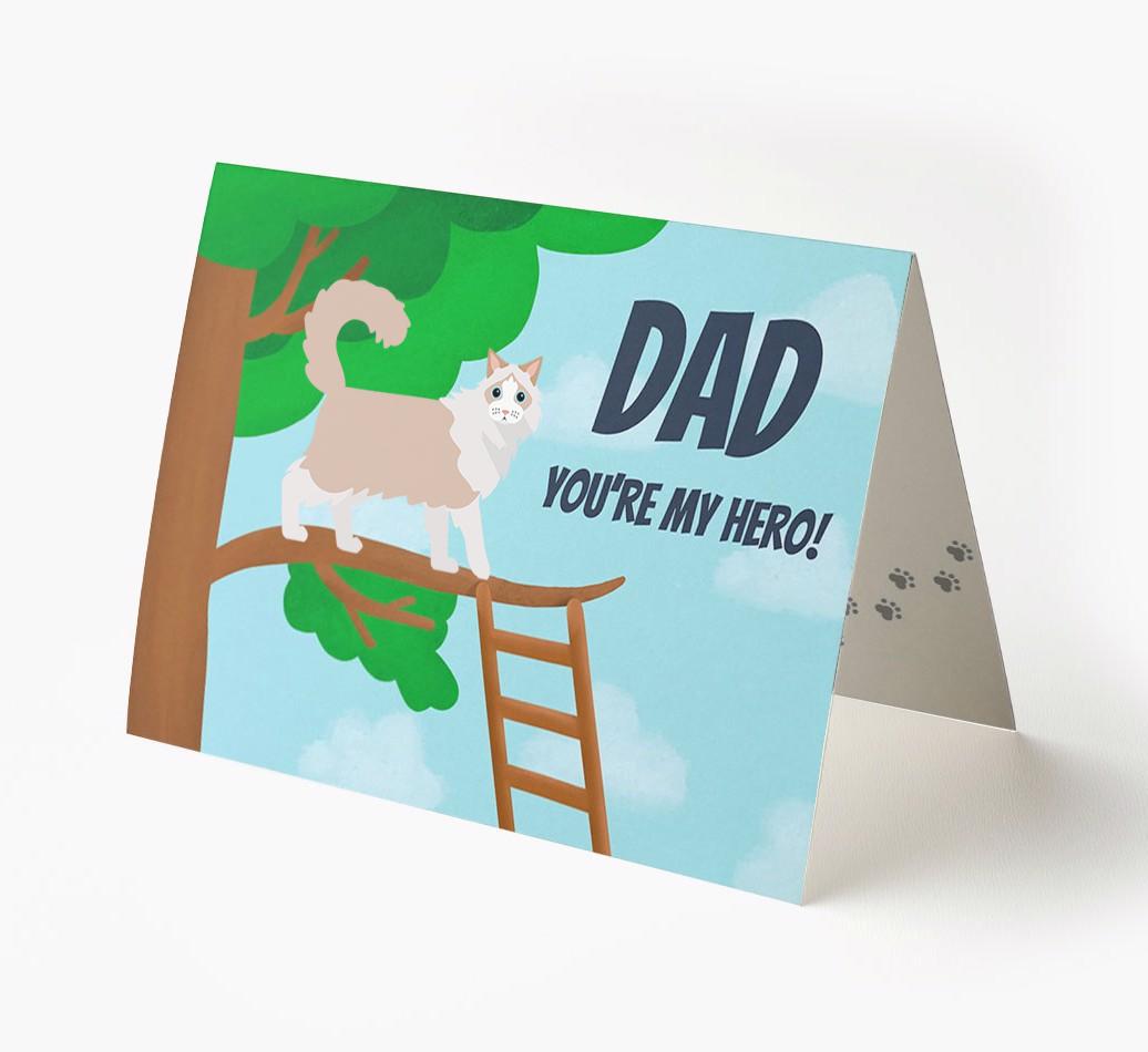 Dad, You're My Hero: Personalised {breedCommonName} Card