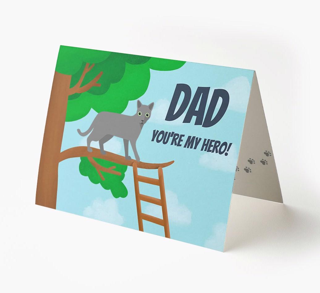 Dad, You're My Hero: Personalised {breedCommonName} Card