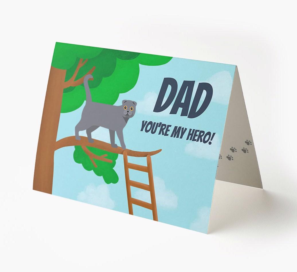 Dad, You're My Hero: Personalised {breedCommonName} Card