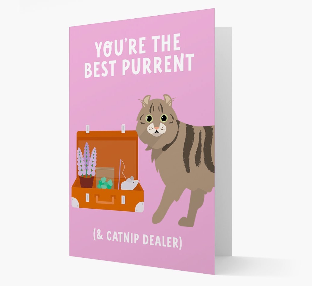 Best Purrent And Catnip Dealer: Personalised {breedCommonName} Card