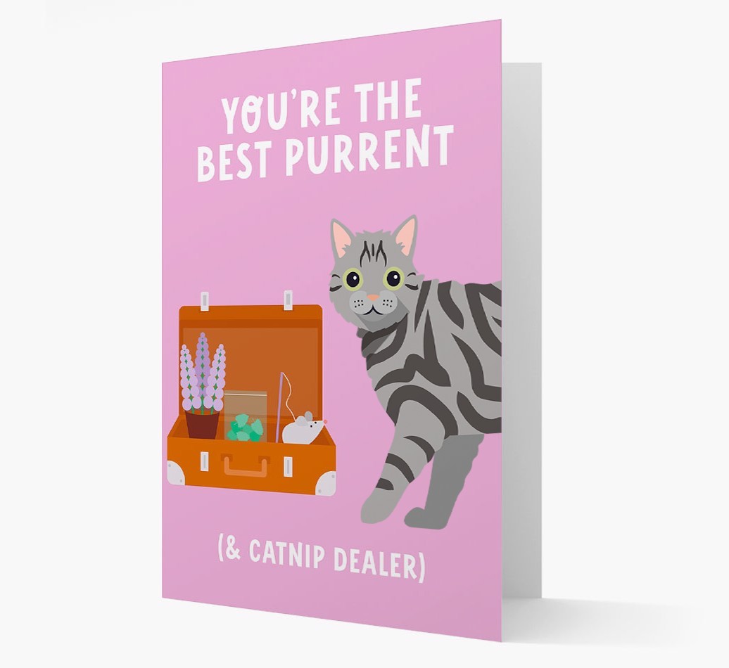 Best Purrent And Catnip Dealer: Personalised {breedCommonName} Card
