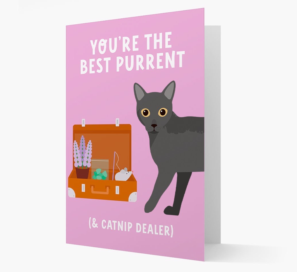 Best Purrent And Catnip Dealer: Personalised {breedCommonName} Card