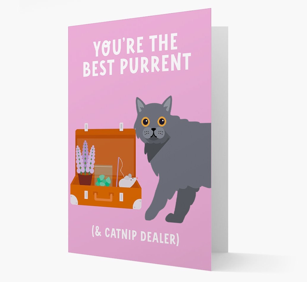 Best Purrent And Catnip Dealer: Personalised {breedCommonName} Card