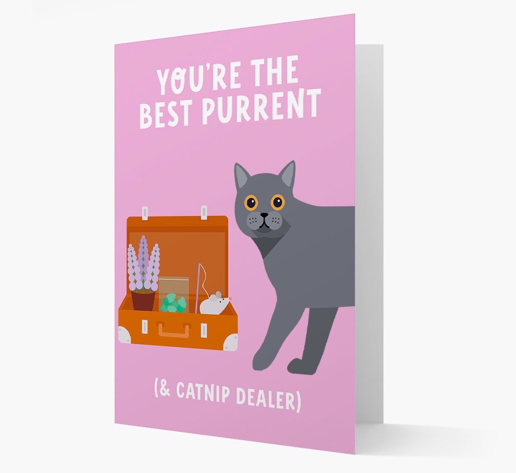 Best Purrent And Catnip Dealer: Personalised {breedCommonName} Card
