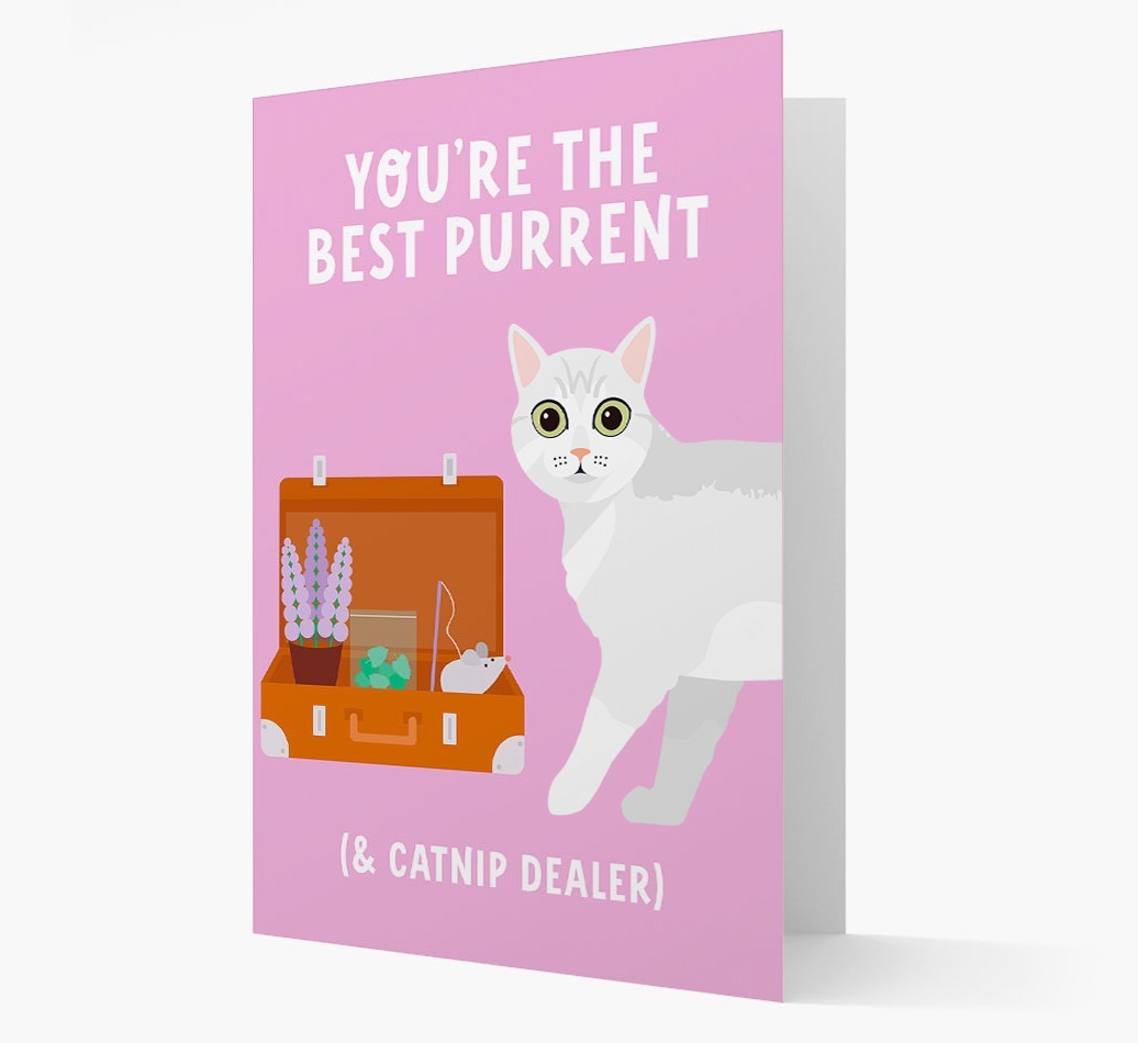 Best Purrent And Catnip Dealer: Personalised {breedCommonName} Card