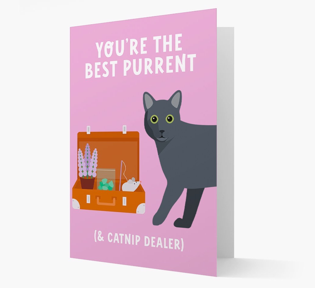 Best Purrent And Catnip Dealer: Personalised {breedCommonName} Card