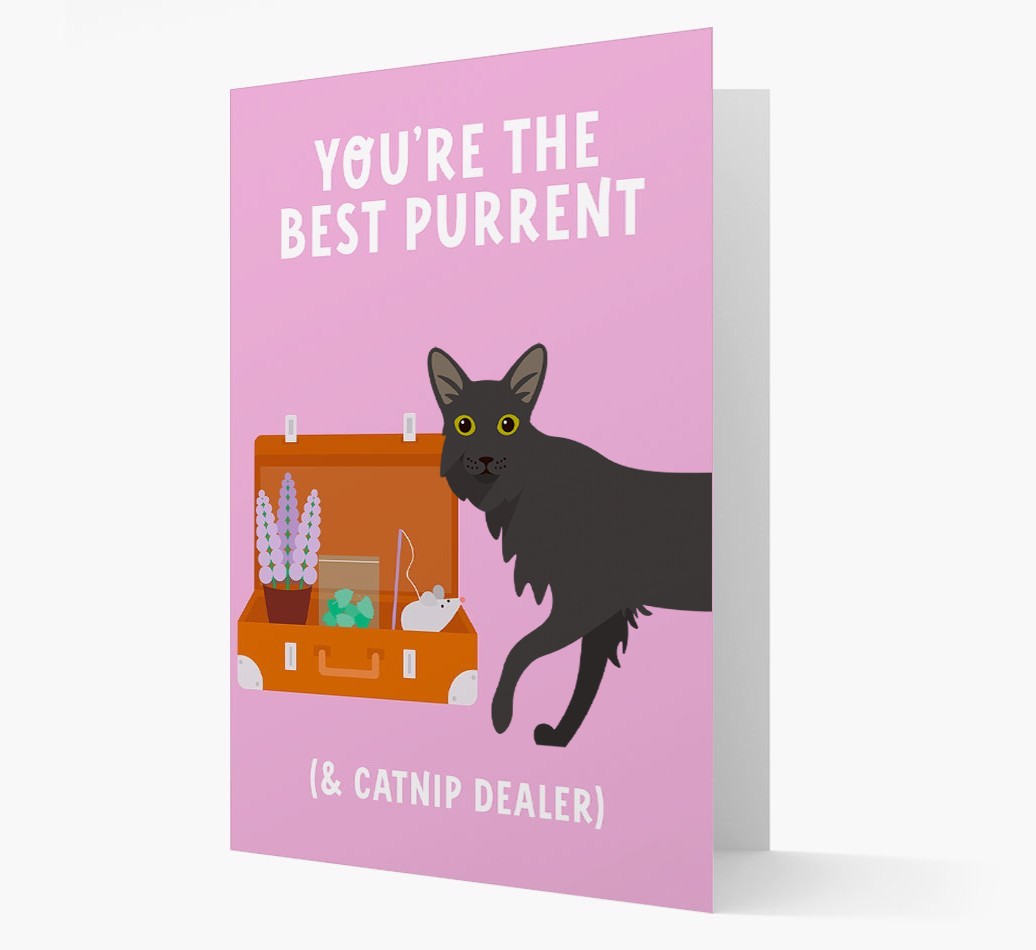 Best Purrent And Catnip Dealer: Personalised {breedCommonName} Card