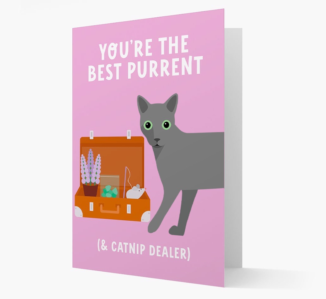 Best Purrent And Catnip Dealer: Personalised {breedCommonName} Card