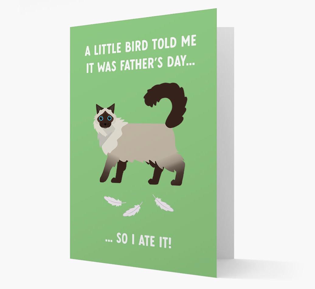 A Little Bird Told Me It Was Father's Day: Personalized {breedCommonName} Card