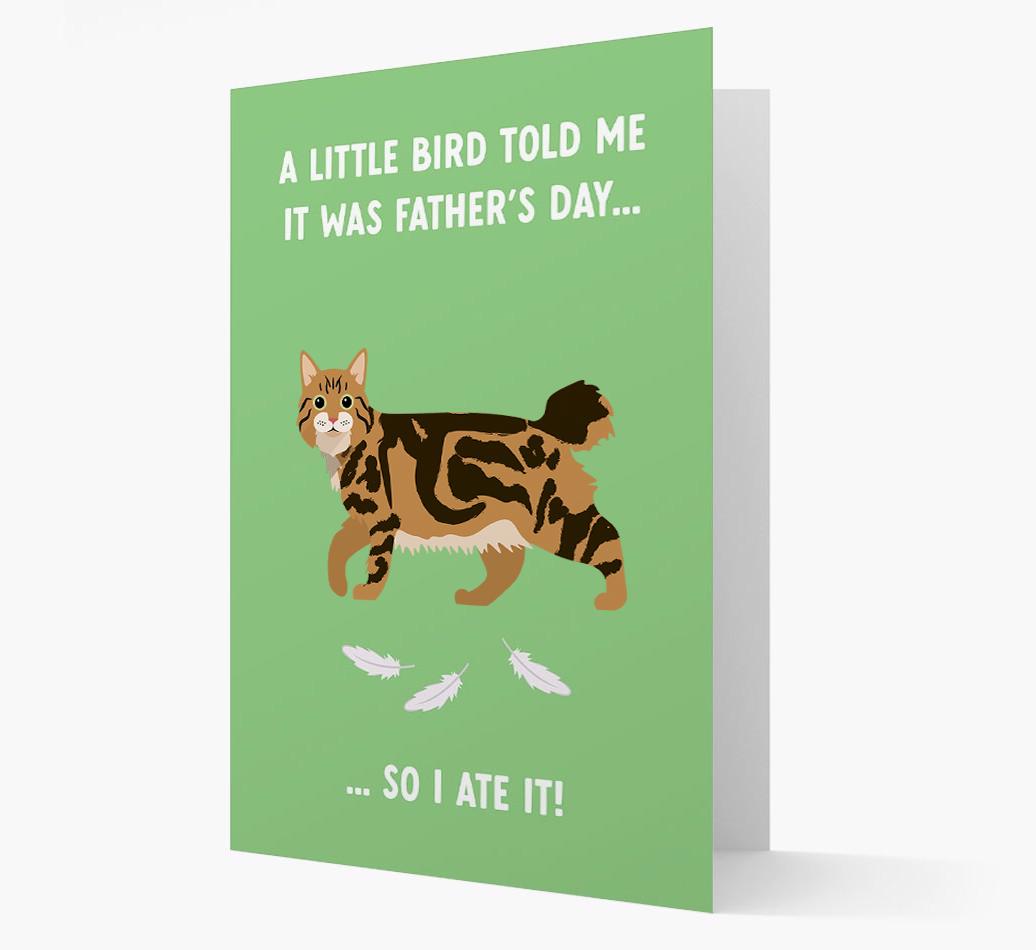 A Little Bird Told Me It Was Father's Day: Personalized {breedCommonName} Card