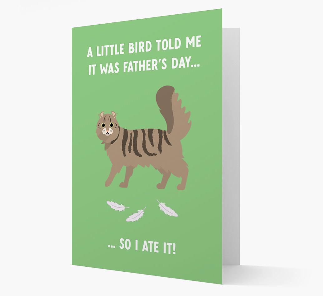 A Little Bird Told Me It Was Father's Day: Personalized {breedCommonName} Card