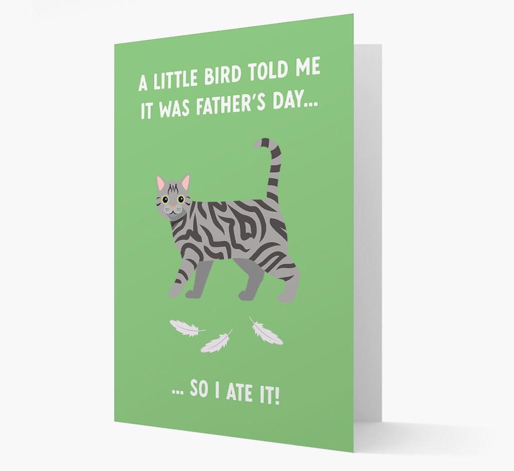 A Little Bird Told Me It Was Father's Day: Personalized {breedCommonName} Card