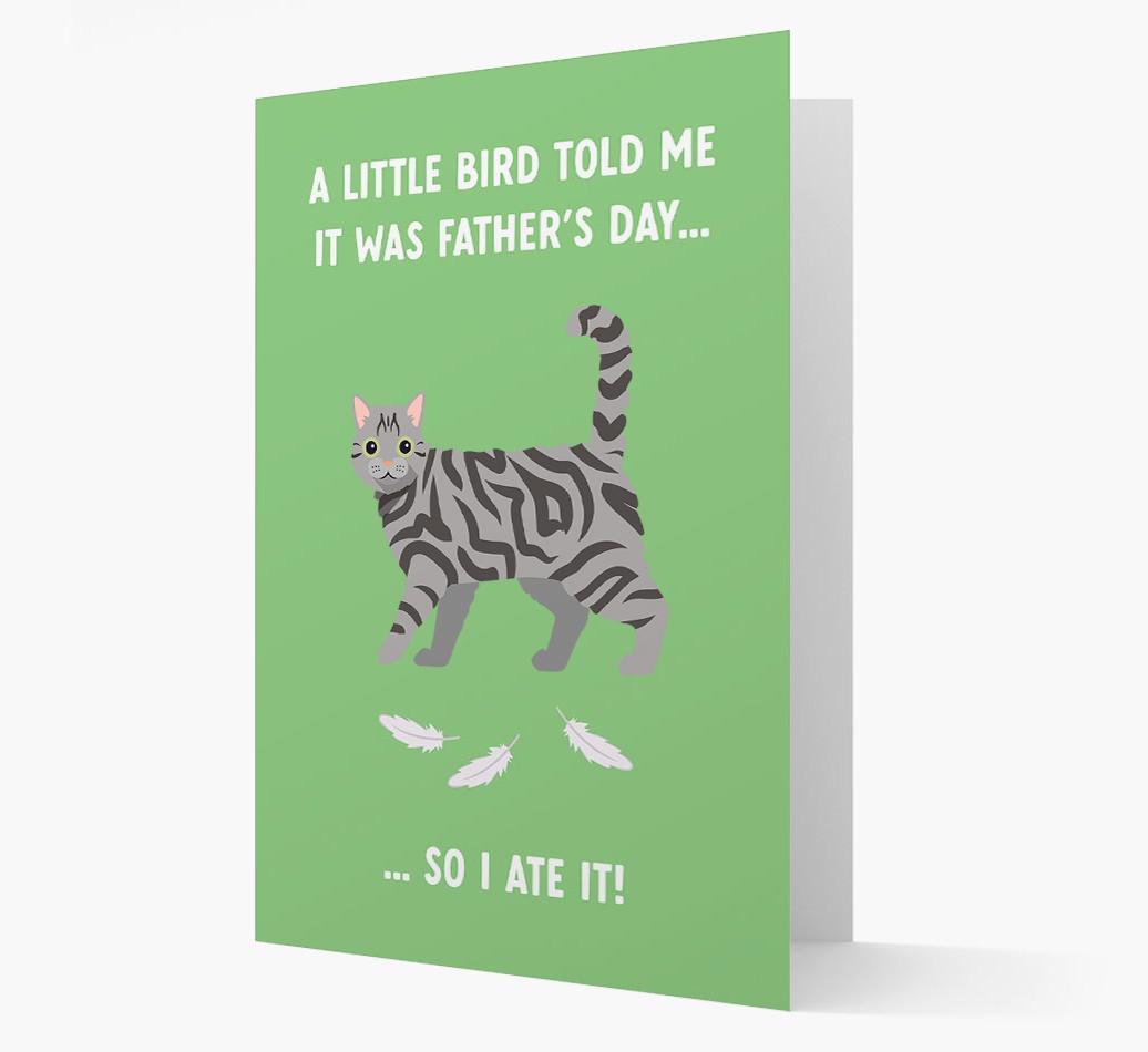 A Little Bird Told Me It Was Father's Day: Personalized {breedCommonName} Card