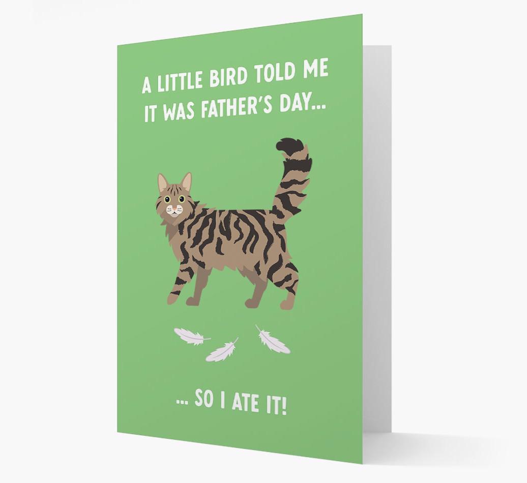 A Little Bird Told Me It Was Father's Day: Personalized {breedCommonName} Card
