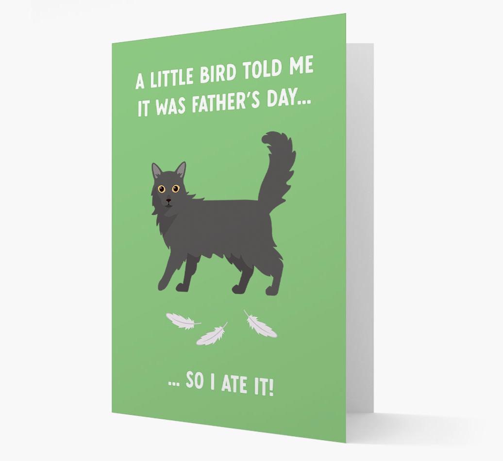 A Little Bird Told Me It Was Father's Day: Personalized {breedCommonName} Card