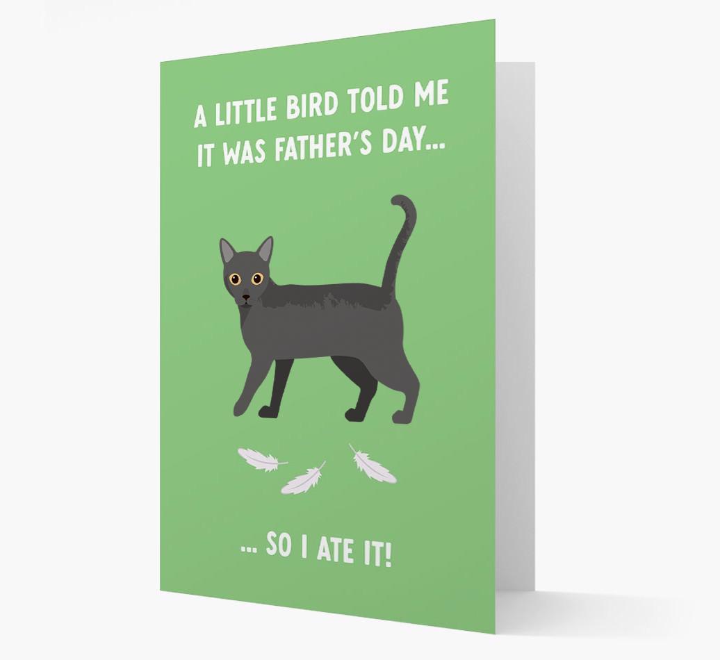 A Little Bird Told Me It Was Father's Day: Personalized {breedCommonName} Card
