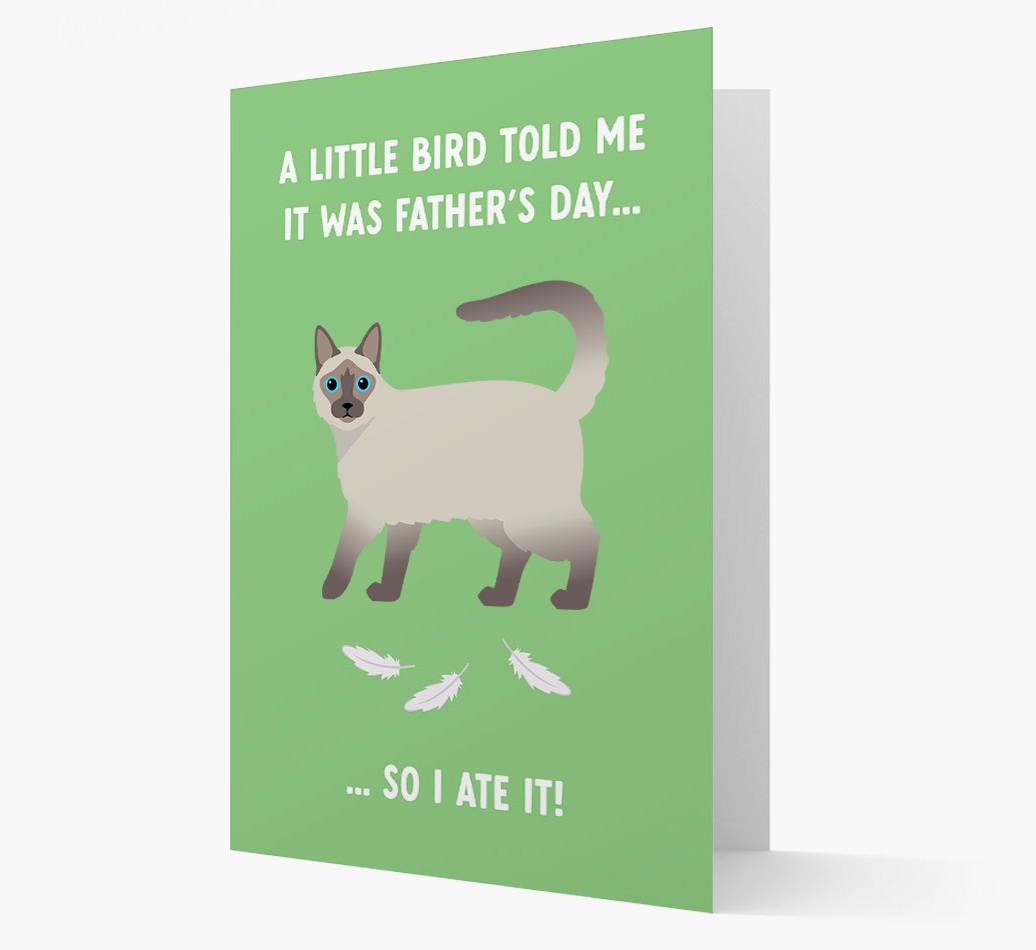 A Little Bird Told Me It Was Father's Day: Personalized {breedCommonName} Card