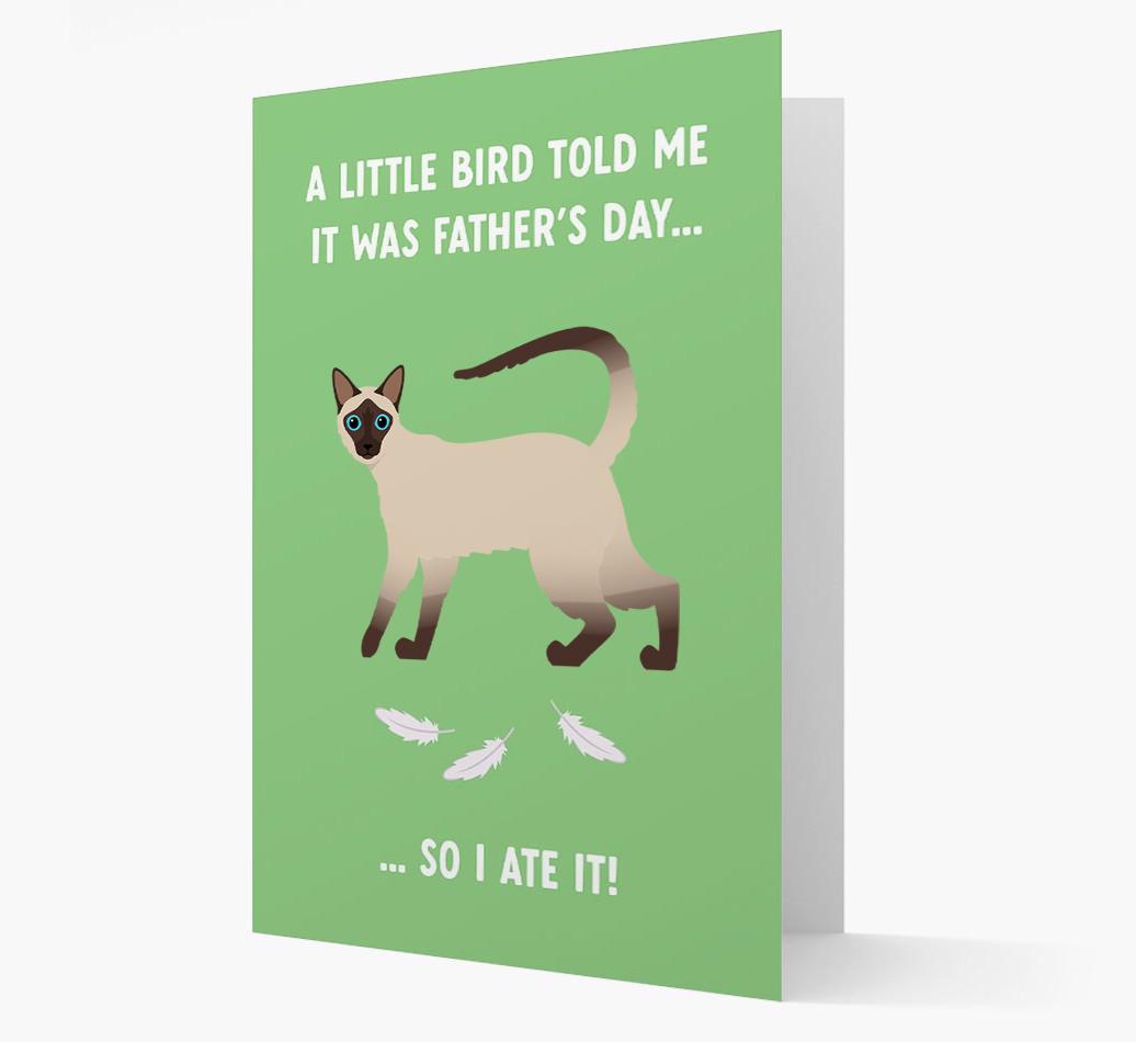 A Little Bird Told Me It Was Father's Day: Personalized {breedCommonName} Card