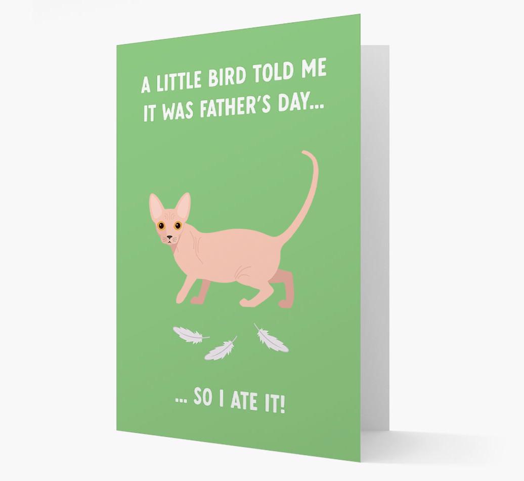 A Little Bird Told Me It Was Father's Day: Personalized {breedCommonName} Card