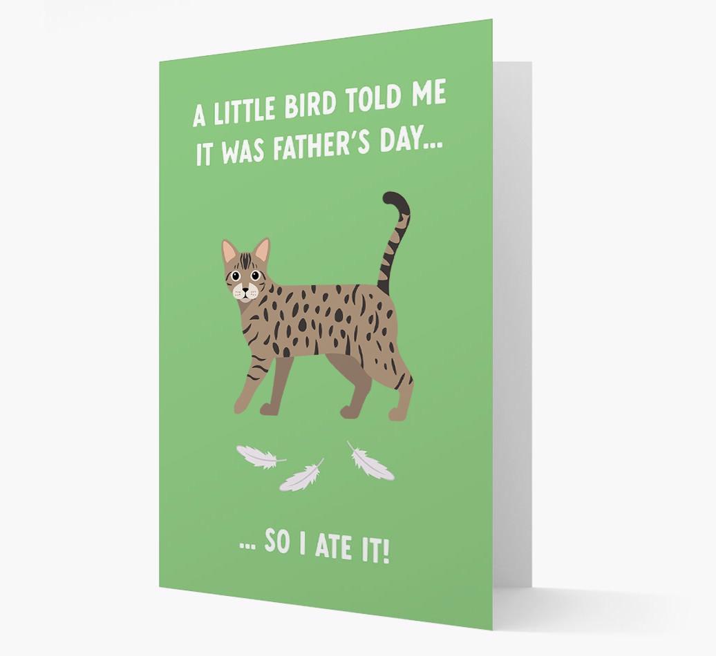 A Little Bird Told Me It Was Father's Day: Personalized {breedCommonName} Card