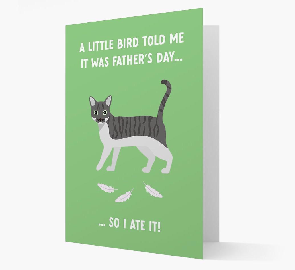 A Little Bird Told Me It Was Father's Day: Personalized {breedCommonName} Card