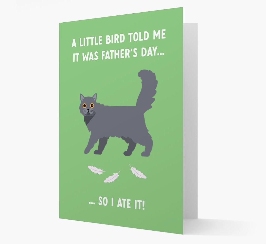 A Little Bird Told Me It Was Father's Day: Personalized {breedCommonName} Card