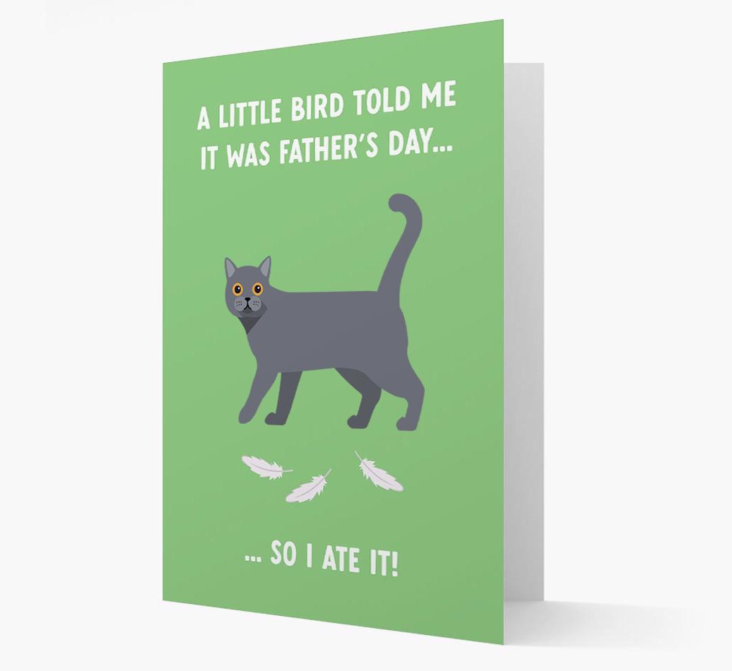 A Little Bird Told Me It Was Father's Day: Personalized {breedCommonName} Card
