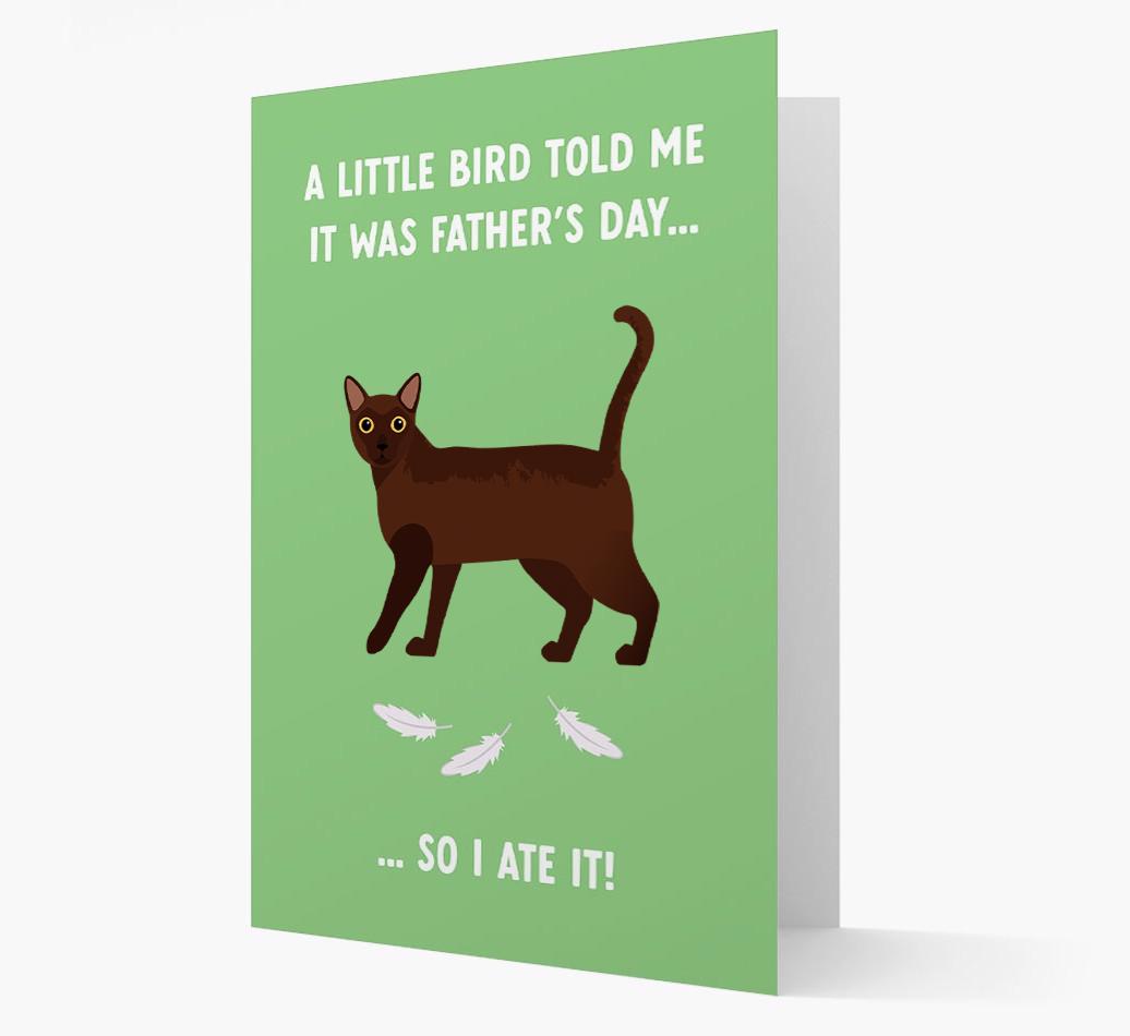 A Little Bird Told Me It Was Father's Day: Personalized {breedCommonName} Card