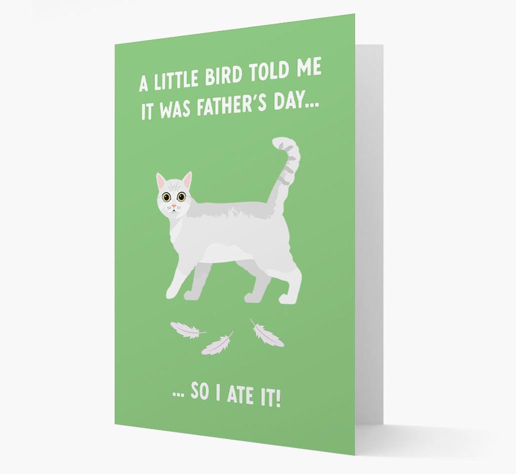 A Little Bird Told Me It Was Father's Day: Personalized {breedCommonName} Card