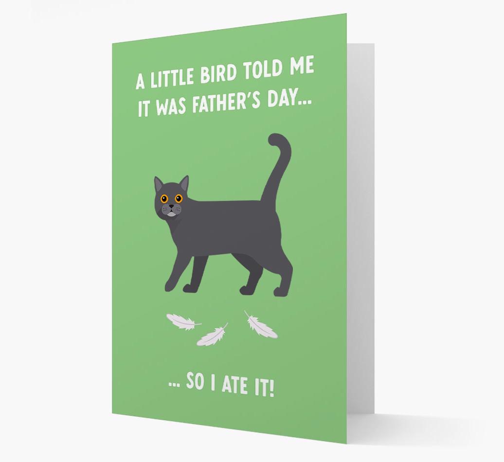 A Little Bird Told Me It Was Father's Day: Personalized {breedCommonName} Card
