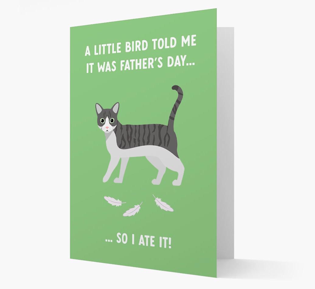 A Little Bird Told Me It Was Father's Day: Personalized {breedCommonName} Card