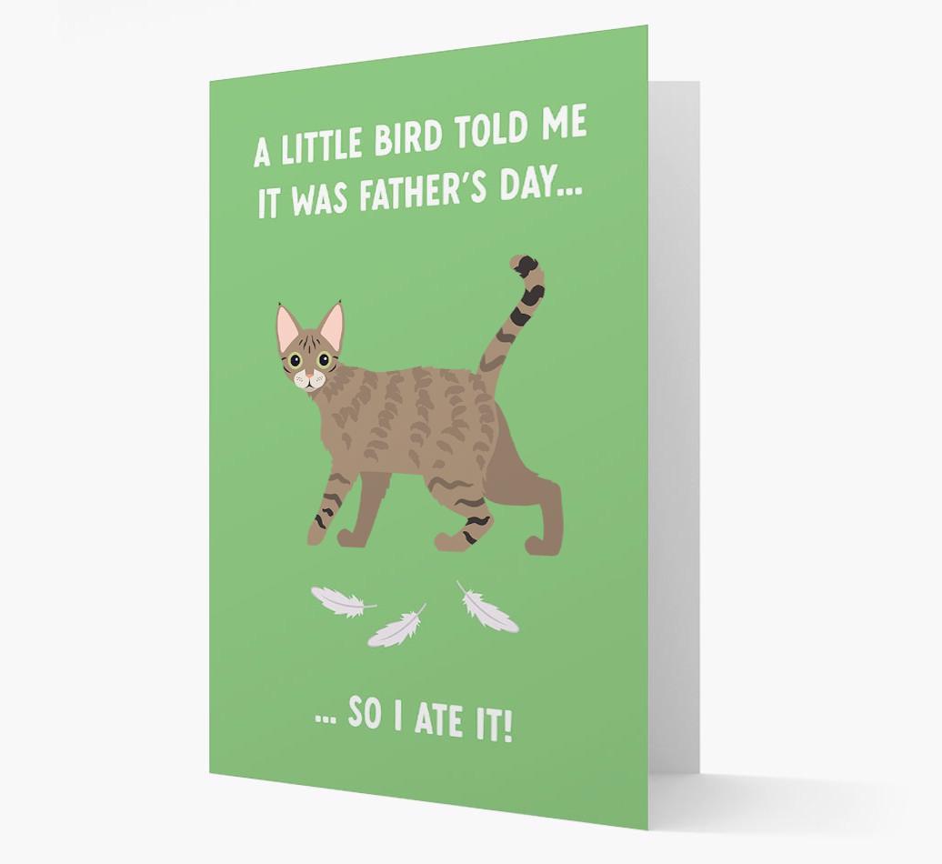 A Little Bird Told Me It Was Father's Day: Personalized {breedCommonName} Card
