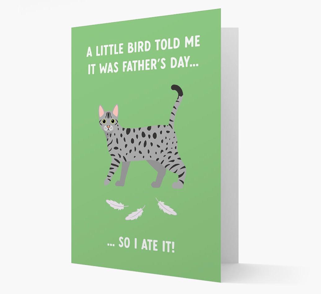A Little Bird Told Me It Was Father's Day: Personalized {breedCommonName} Card