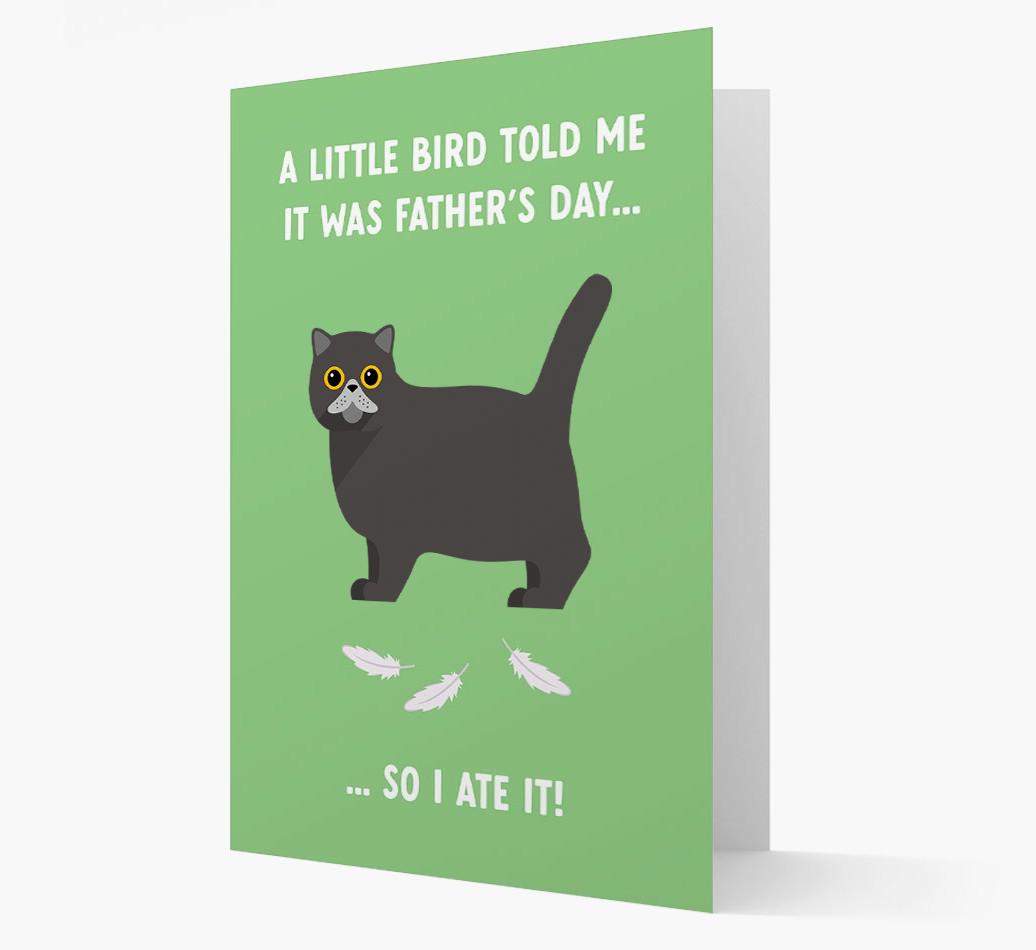 A Little Bird Told Me It Was Father's Day: Personalized {breedCommonName} Card