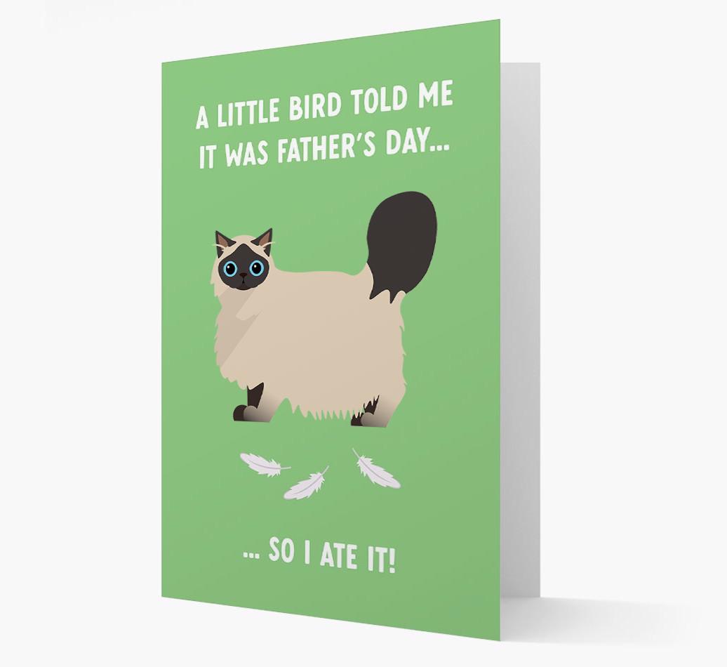 A Little Bird Told Me It Was Father's Day: Personalized {breedCommonName} Card