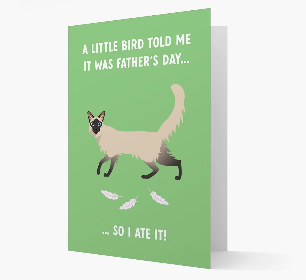 A Little Bird Told Me It Was Father's Day: Personalized {breedCommonName} Card
