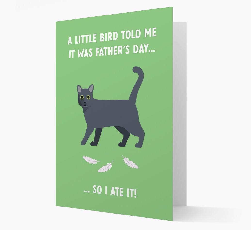 A Little Bird Told Me It Was Father's Day: Personalized {breedCommonName} Card