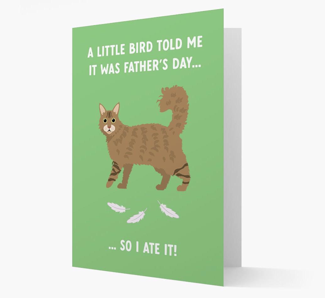 A Little Bird Told Me It Was Father's Day: Personalized {breedCommonName} Card