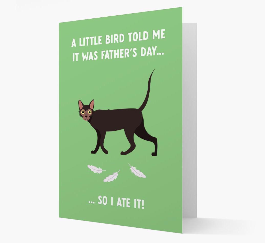 A Little Bird Told Me It Was Father's Day: Personalized {breedCommonName} Card