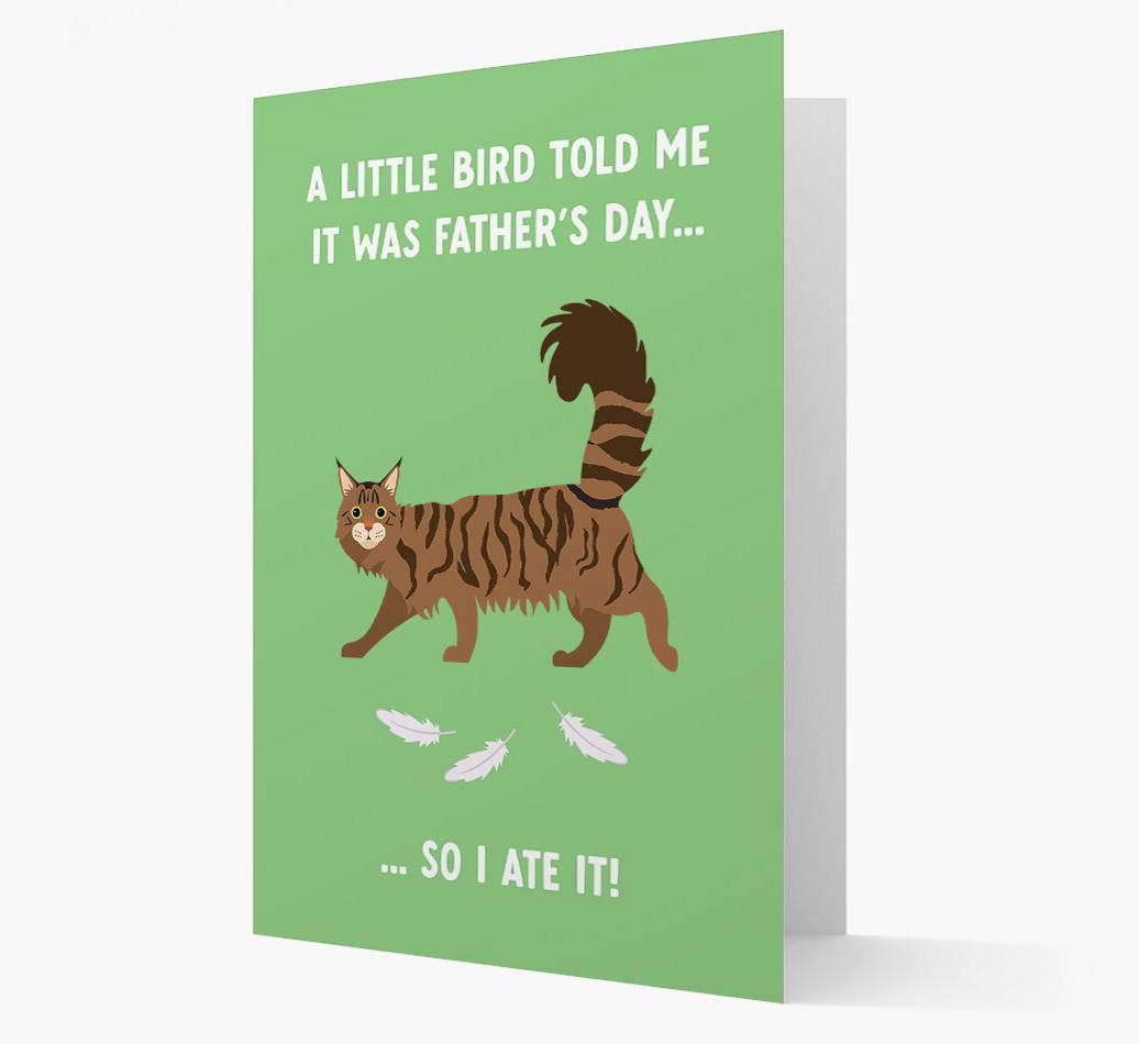 A Little Bird Told Me It Was Father's Day: Personalized {breedCommonName} Card