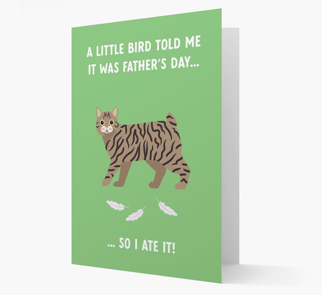 A Little Bird Told Me It Was Father's Day: Personalized {breedCommonName} Card