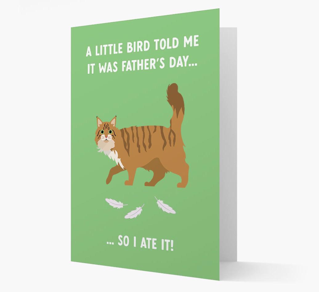 A Little Bird Told Me It Was Father's Day: Personalized {breedCommonName} Card