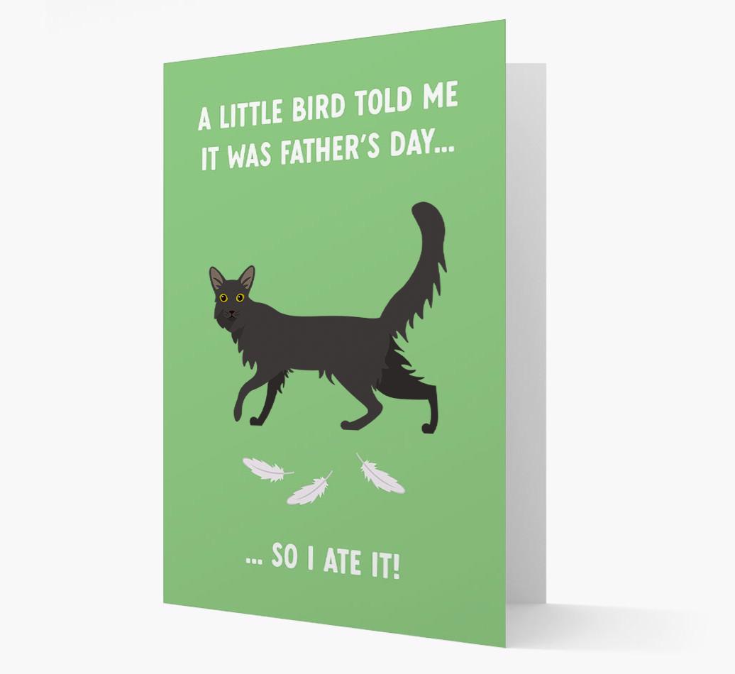 A Little Bird Told Me It Was Father's Day: Personalized {breedCommonName} Card