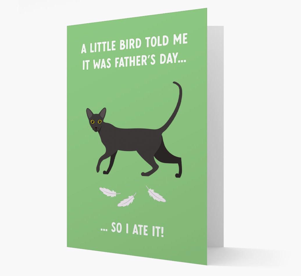 A Little Bird Told Me It Was Father's Day: Personalized {breedCommonName} Card