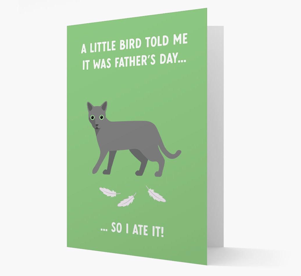 A Little Bird Told Me It Was Father's Day: Personalized {breedCommonName} Card