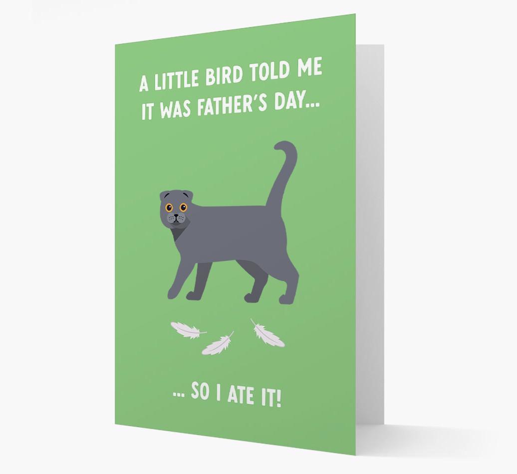 A Little Bird Told Me It Was Father's Day: Personalized {breedCommonName} Card