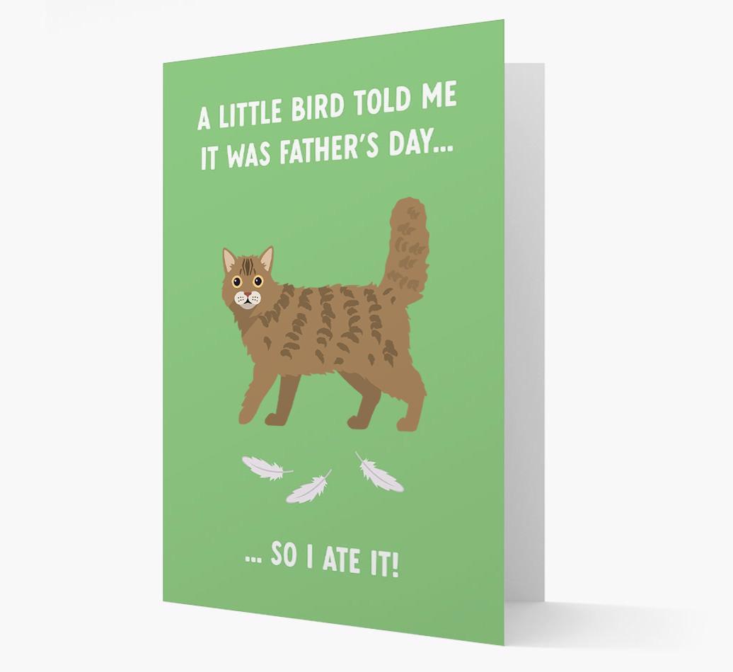 A Little Bird Told Me It Was Father's Day: Personalized {breedCommonName} Card