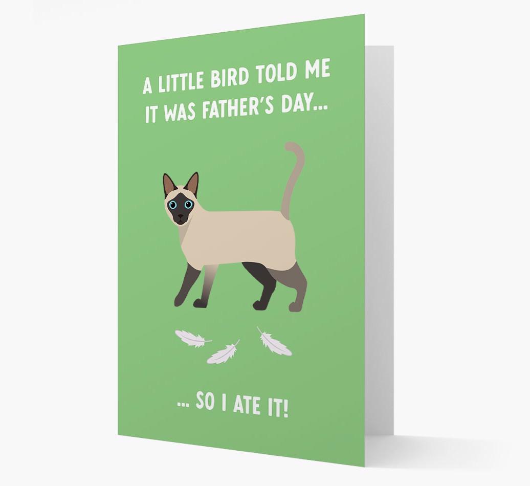 A Little Bird Told Me It Was Father's Day: Personalized {breedCommonName} Card